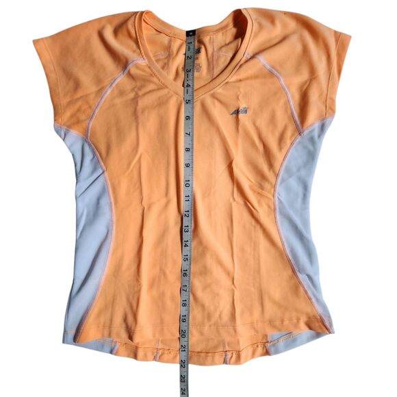 Avia Orange and White V Neck Short Sleeve Athletic T Shirt sz S - Picture 7 of 8
